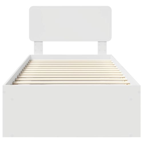 Рамка за легло с таблото Бяло 100 x 200 cm Солидно борово дърво