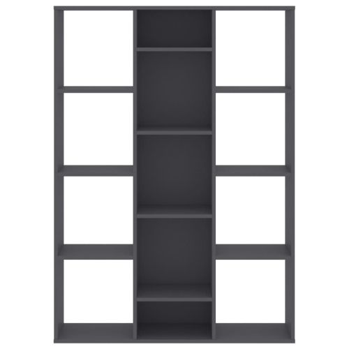 Разделител за стая/библиотека, сив, 100x24x140 см, ПДЧ