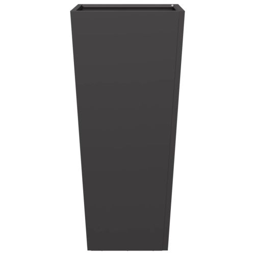 Градински кашпи, 2 бр, черни, 35x35x75 см, стомана
