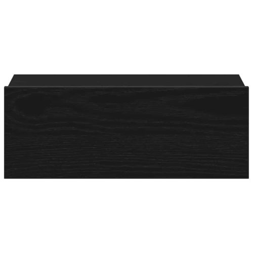 Нощно шкафче с регулируема повърхност, черен дъб, 40x32x15 см, инженерно дърво