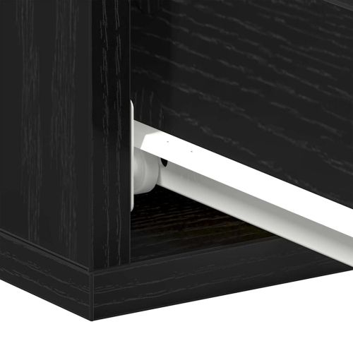 Нощно шкафче с регулируема повърхност, черен дъб, 40x32x15 см, инженерно дърво