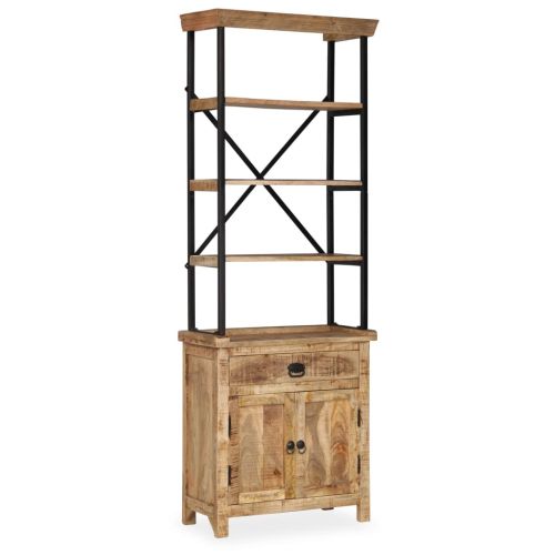 Скрин с рафтове, мангово дърво масив, 65x30x180 см