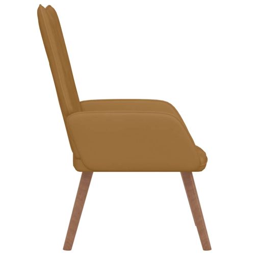 Релаксиращ стол, кафяв, кадифе