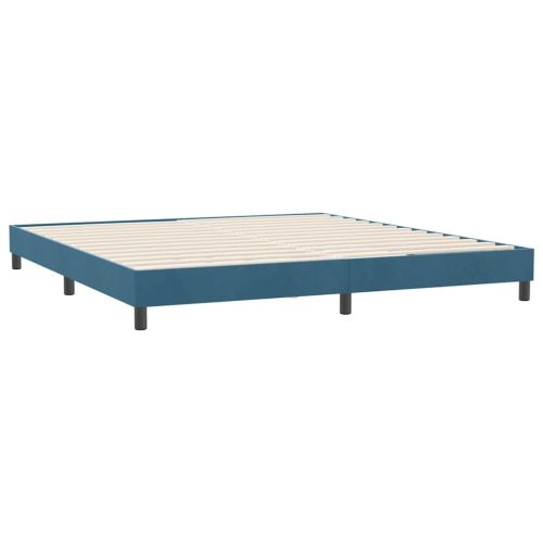 Box Spring легло без матрак Тъмно синьо 180x210 cm кадифе