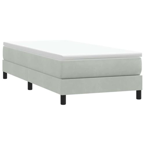 Box Spring Легло без матрак Светло сиво 90x220 cm Кадифе