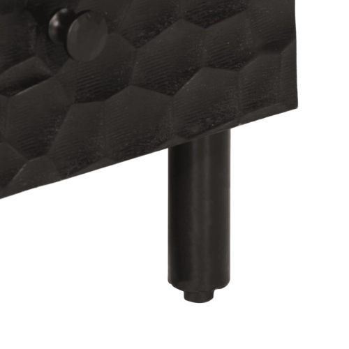 Висок шкаф, черен, 60x33x100 см, мангово дърво масив