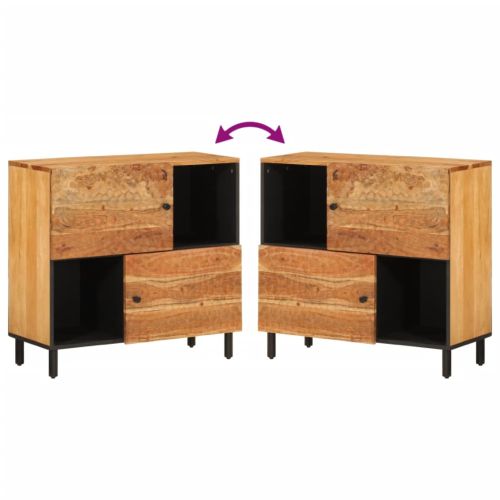 Страничен шкаф, 80x33x75 см, акациево дърво масив