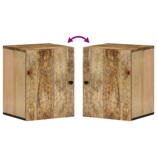 Стенен шкаф за баня 38x33x48 см масивно мангово дърво