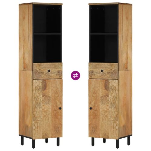 Шкаф за баня 38x33x160 см масивно мангово дърво