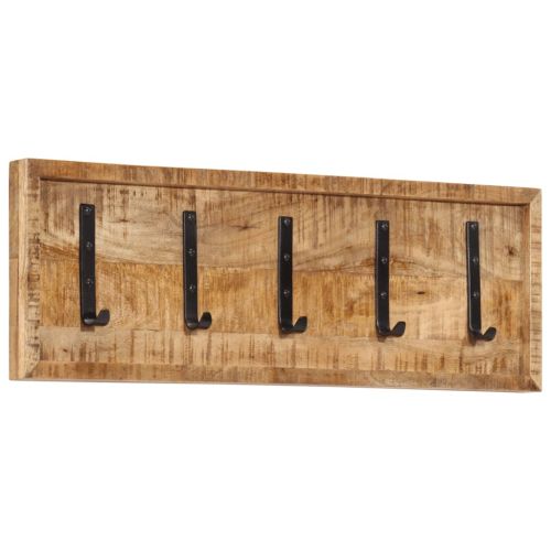 Стенна закачалка с 5 куки манго масивно дърво