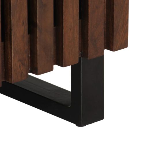 ТВ шкаф, кафяв, 100x34x46 см, масивно мангово дърво