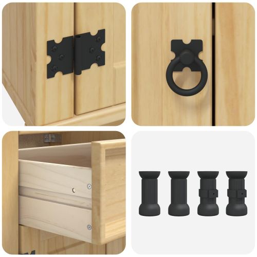 За шкафове с рафт Меден 80 x 46 x 81,5 см Солидно борово дърво