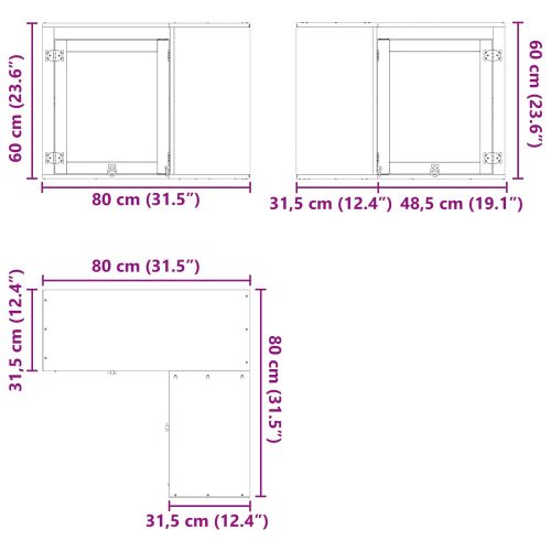 За шкафове с рафт Меден 80 x 80 x 60 см Солидно борово дърво