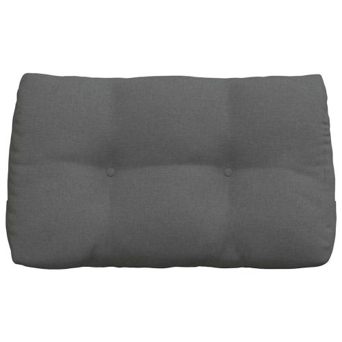 Възглавница за гръб Тъмен сив 80 x 24 x 50 см текстил