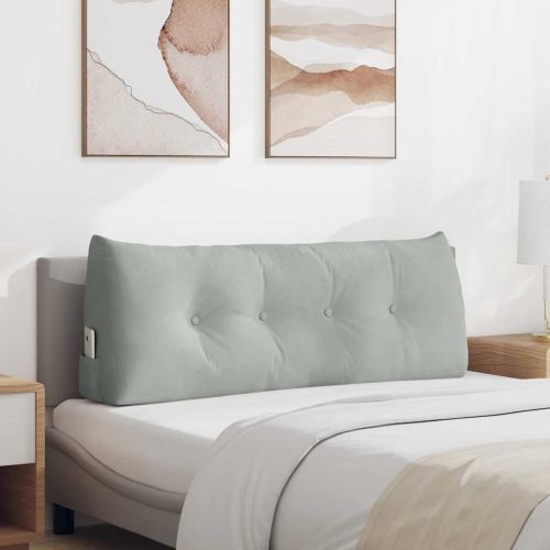 Възглавница за гръб Светлосиво 120 x 24 x 50 см Кадифе