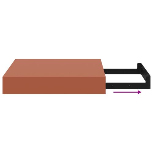 Стенен рафт 4 pcs Червено 23 x 23,5 x 4 см Инженерно дърво