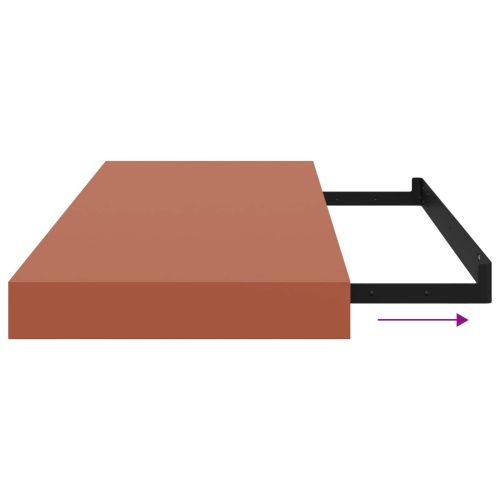 Стенен рафт Червено 50 x 23 x 4 см Инженерно дърво