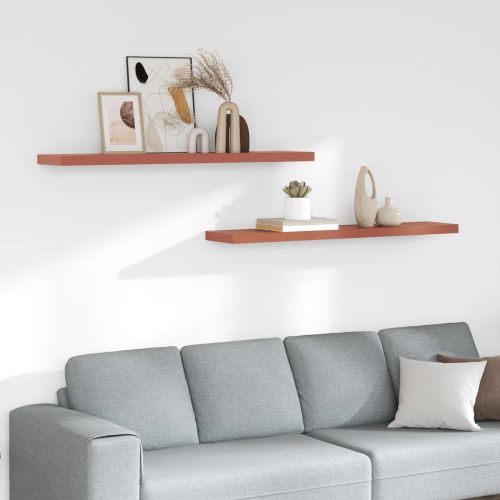 Стенен рафт 2 pcs Червено 120 x 23,5 x 4 см Инженерно дърво
