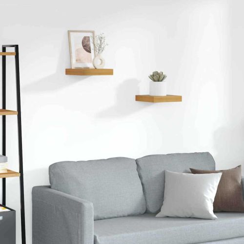 Стенен рафт 2 pcs Кафяво 23 x 23,5 x 4 см Инженерно дърво
