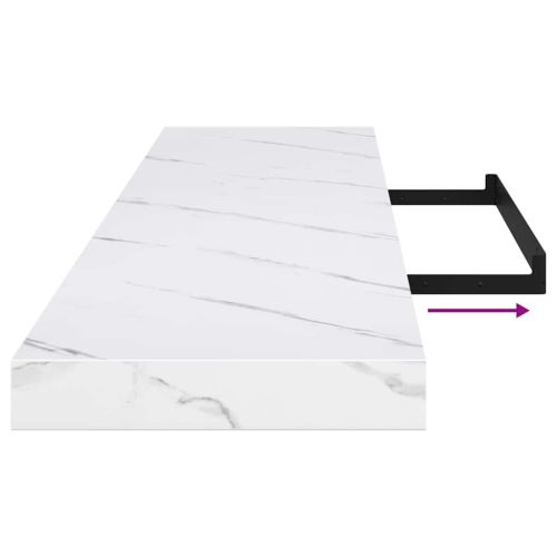 Стенен рафт Бял мрамор 120 x 23,5 x 4 см Инженерно дърво