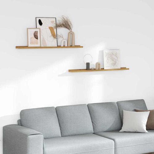 Стенен рафт с рафт 2 pcs Бежово 100 x 9 x 3 cm Инженерно дърво