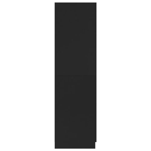 Гардероб, черен, 80x52x180 см, инженерно дърво