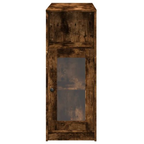 Бар маса с рафтове, опушен дъб, 101x40x103,5см, инженерно дърво