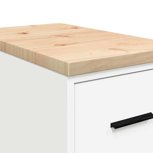 Гаражен шкаф за съхранение, бял, 30x51x85 см, бор масив