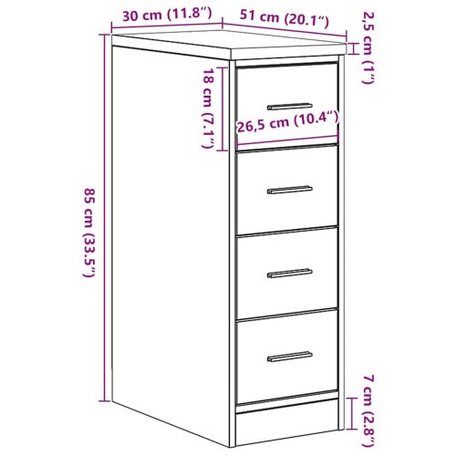 Гаражен шкаф за съхранение, дъб сонома, 30x51x85 см, бор масив