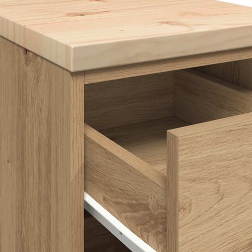 Гаражен шкаф за съхранение, дъб артизан, 30x51x85 см, бор масив