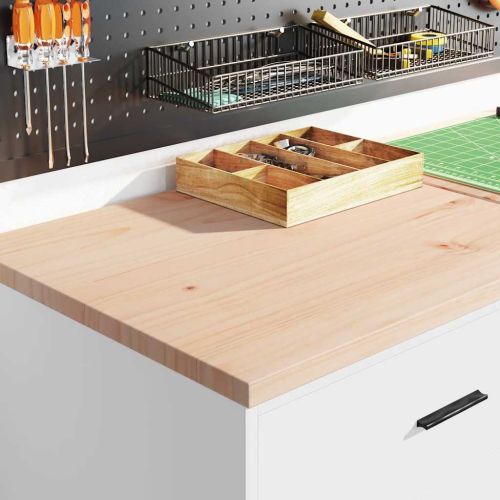 Гаражен шкаф за съхранение, бял, 60x51x85 см, бор масив