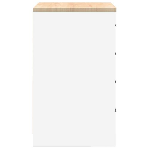 Гаражен шкаф за съхранение, бял, 60x51x85 см, бор масив