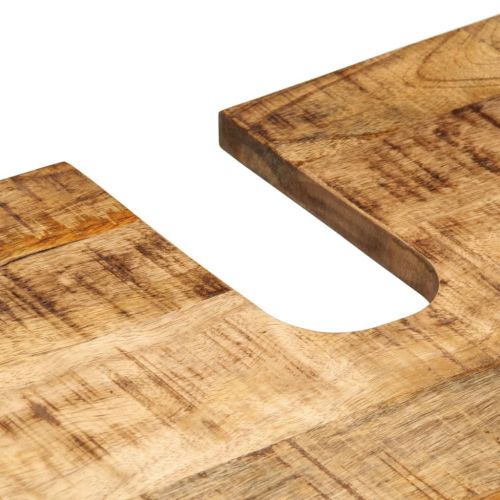 Комплект мебели за баня, 2 части, грубо мангово дърво масив