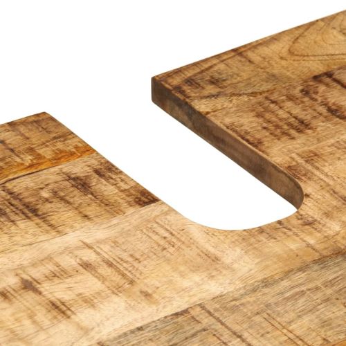 Комплект мебели за баня, 3 части, грубо мангово дърво масив