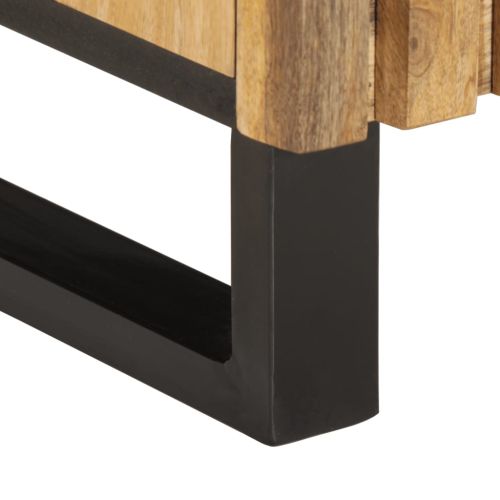 Комплект мебели за баня, 3 части, грубо мангово дърво масив