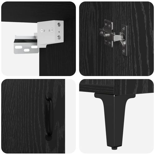 Висок шкаф 2 pcs Черния дъб Инженерно дърво