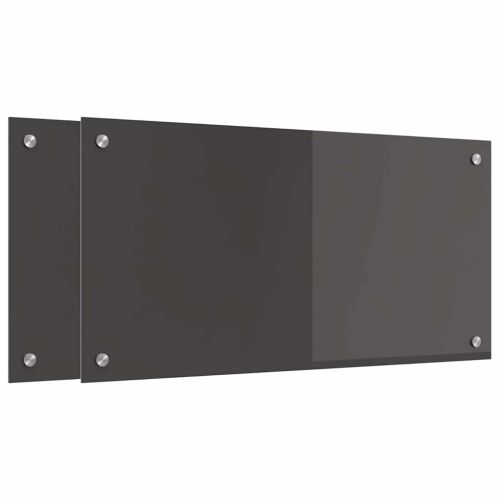 Кухненски заден панел 2 pcs Тъмен сив 80 x 40 cm