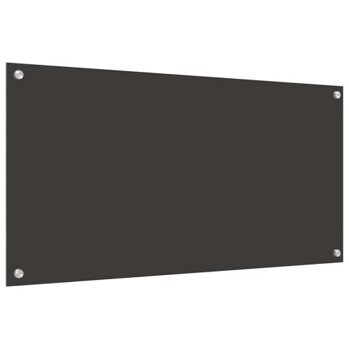 Кухненски заден панел 2 pcs Тъмен сив 100 x 50 cm