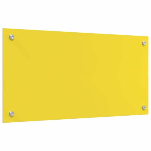 Кухненски заден панел 2 pcs Жълто 80 x 40 cm закалено стъкло