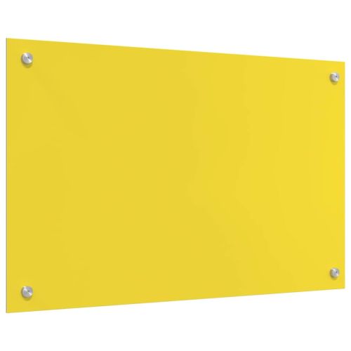Кухненски заден панел 2 pcs Жълто 80 x 50 cm закалено стъкло