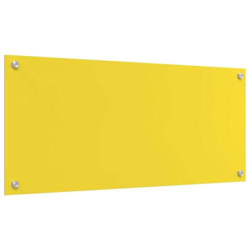 Кухненски заден панел 2 pcs Жълто 90 x 40 cm закалено стъкло