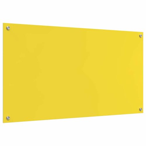 Кухненски заден панел 2 pcs Жълто 110 x 60 cm закалено стъкло