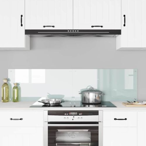 Кухненски заден панел 2 pcs Бяло 80 x 40 cm закалено стъкло