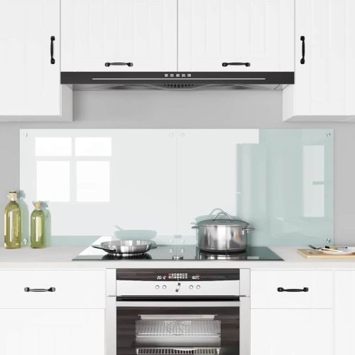 Кухненски заден панел 2 pcs Бяло 80 x 60 cm закалено стъкло