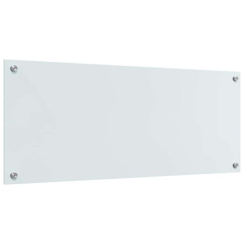 Кухненски заден панел 2 pcs Бяло 100 x 40 cm закалено стъкло