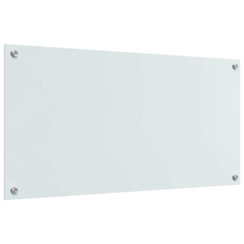 Кухненски заден панел 2 pcs Бяло 100 x 50 cm закалено стъкло