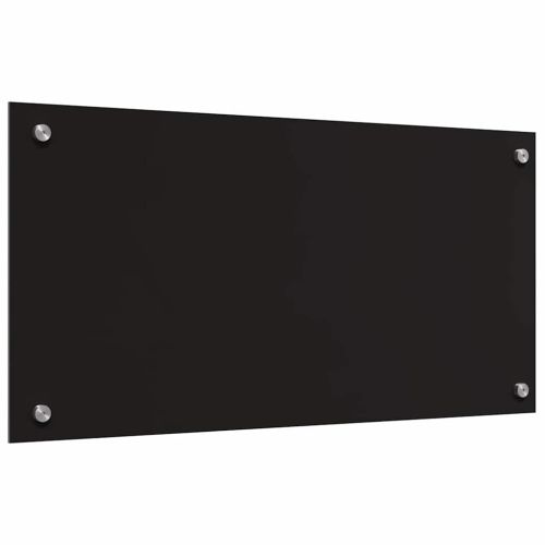 Кухненски заден панел 2 pcs Черно 80 x 40 cm закалено стъкло