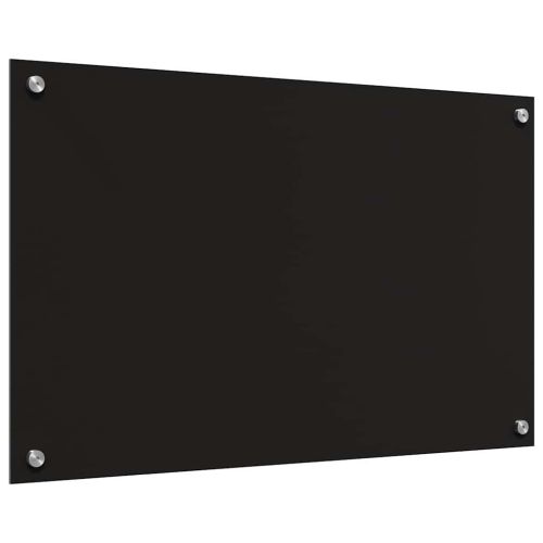 Кухненски заден панел 2 pcs Черно 80 x 50 cm закалено стъкло