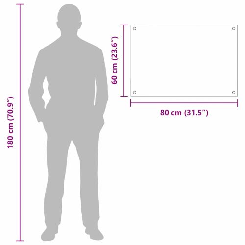 Кухненски заден панел 2 pcs Черно 80 x 60 cm закалено стъкло