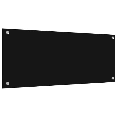 Кухненски заден панел 2 pcs Черно 100 x 40 cm закалено стъкло